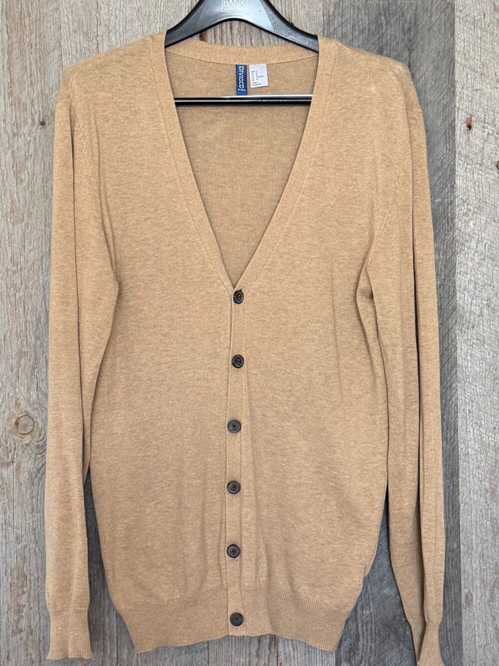 Men's Cardigan Tan Size Medium